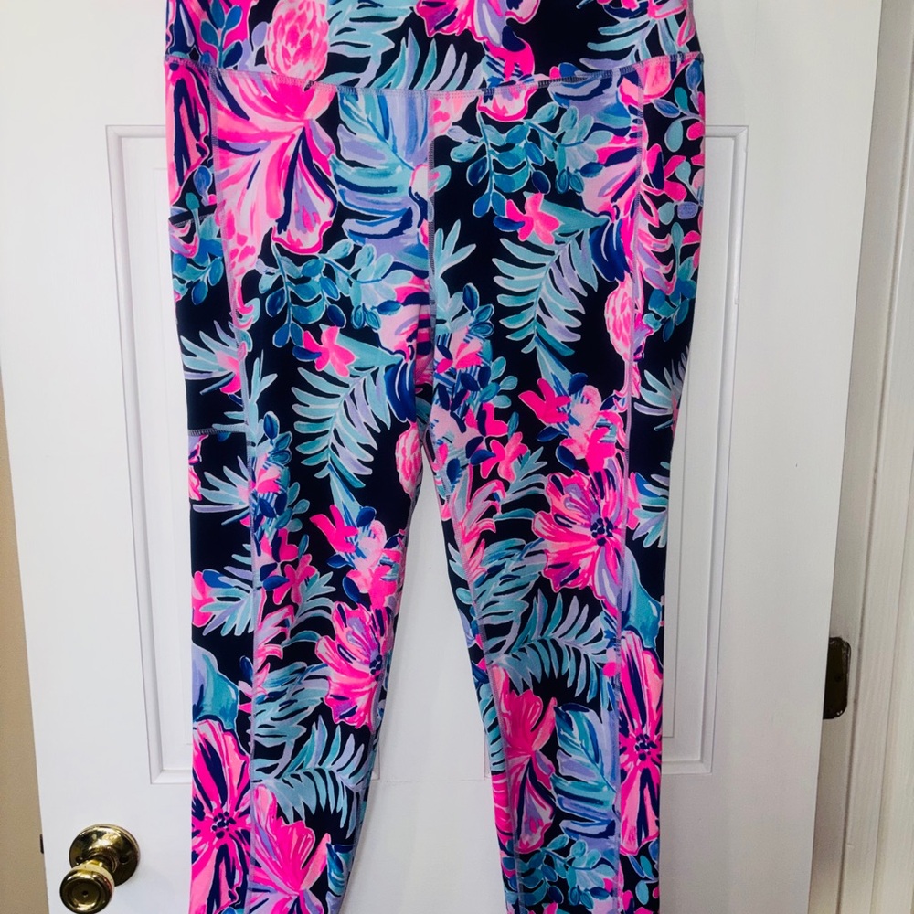 Lilly Pulitzer Floral Leggings - Pink and Blue